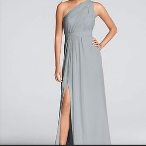 davids bridal one shoulder chiffon bridesmaid dress